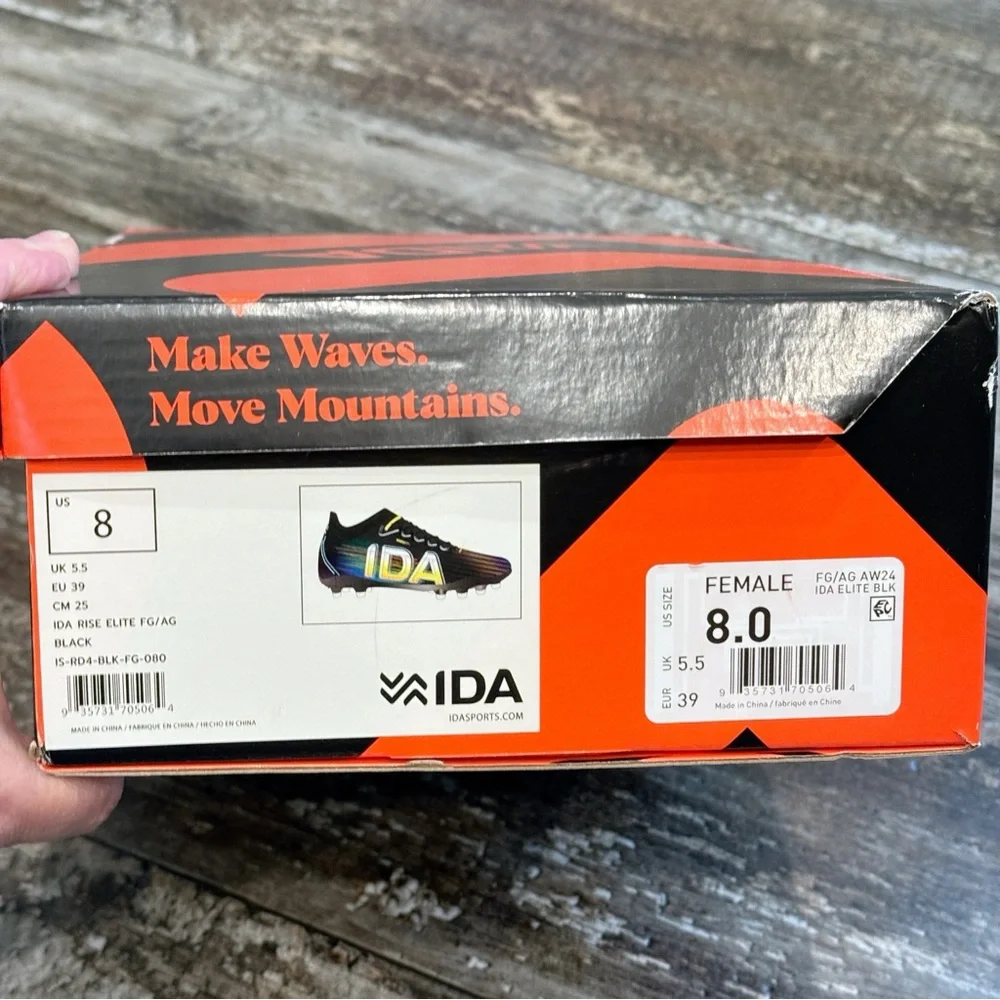 IDA Women's Rise Elite FG/AG Soccer Cleats Size 8 Sports Black White NIB - Picture 8 of 14